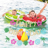 Hawaiian Moana Birthday Banner Party Decoration Glittery Gold For Happy Birthday Tropical Luau Summer Baby Shower Decor