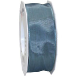 Präsent Lyon Wired Taffeta Ribbon, Steel Blue, 40 Mm-25 M