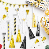 24 Pcs New Year Party Blowers Glitter Fringed Noisemakers Whistles