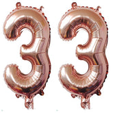 40Inch Rose Gold Foil 33 Helium Jumbo Digital Number Balloons, 33Th Bi