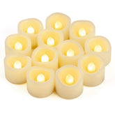 12 Pcs Led Flameless Flickering Tea Lights Votive Candle Battery Operated/Electric Flicker Led Tealight Bulk Fake Candles For Halloween Christmas Wedding Party Decorations (Warm White)