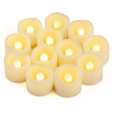 12 Pcs Led Flameless Flickering Tea Lights Votive Candle Battery Operated/Electric Flicker Led Tealight Bulk Fake Candles For Halloween Christmas Wedding Party Decorations (Warm White)