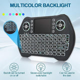Backlit Mini Wireless Keyboard Touchpad Mouse Combo With Rechargable Li-Ion Battery Multi-Media Keys, Handheld Keyboard For Android Tv Box, Smart Tv, X-Box, Pc, Android Windows Linux Macos