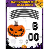 126Pcs Halloween Balloon Garland Arch Kit - Black, Orange, Purple, Green & Foil Party Decor