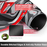 Gaming Mouse Pad Xxl Extended Fluid Pattern Mouse Pad 31.5X15.7Inch, Large Abstract Big Computer Mouse Mat Desk Pad With Non-Slip Rubber Base And Stitched Edge For Home Office-Red Fluid