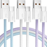 Usb C Cable 10Ft 3-Pack, Usb A To Usb Type C Long Charger Cord, 3A Fast Charging Compatible With Iphone 15 16 16E Pro, Samsung S24/S23 S22/Note 20/10, Car Play, Apple Ipad Android Accessories
