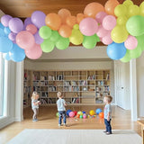144pcs Pastel Rainbow Balloon Arch Kit in 6 Colors for Parties and Celebrations