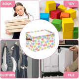 Valentine'S Day Storage Basket With Handles Conversation Heart Cube Storage Bin Foldable Fabric Storage Container Box For Home Office Dorm Closet Shelf Toy Storage