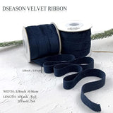 Velvet Ribbon Set 3/8" X 10 Yards, 2 Rolls 20 Yards, Handmade Navy Blue Velvet Ribbon Set For Gift Wrapping & Bow Making, Christmas Tree, Wreath Decoration, Diy Crafts Decoration
