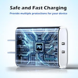 Fast Charger For Apple Watch Charger,Iphone Dual Port Wall Charging Block With 6.6Ft Magnetic Wireless Cable For Iwatch Charger,Usb C To Lightning Cable For Iwatch Series 10/9/8/7/6/Se2/5/Iphone 14/13