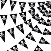 60pcs Pirate Skull Banner — Jolly Roger Flag Pennant for Halloween Party