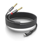 Usb C To Dual 6.35Mm 1/4 Inch Stereo Splitter Y Cable, Usb Type C To Dual 6.35Mm 1/4 Inch Ts Audio Cord For Iphone 15 Series,Smartphone,Tablet,Laptop, Amplifier, Speaker(3.3 Ft/1M)