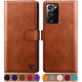 Galaxy Note 20 Ultra 5G Wallet Case Rfid Blocking Leather, Card Holder, Flip Folio, Light Brown