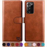 Galaxy Note 20 Ultra 5G Wallet Case Rfid Blocking Leather, Card Holder, Flip Folio, Light Brown