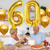 , Gold 60Th Birthday Balloon Number - Big, 40 Inch Helium Supported |