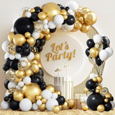 137pcs Black Gold White Balloon Arch Kit for Weddings, Birthdays & Events