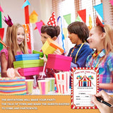 Carnival Birthday Party Invitations, Circus Birthday Invitation, Double-Sided Fill In Invites For Boys Girls, Kids Circus Birthday Party Decorations, 20 Cards With 20 Envelopes(C06)