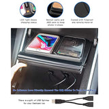 Wireless Charger For Tesla Model 3 2017 2018 2019 2020, Dual Phone Charging Pad For Tesla Model 3 Accessories, Car Center Console Interior, Compatible With Iphone & Smartphones, Black