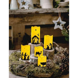 Flameless Christmas Nativity Scene Candles, Pillar Flickering Religion Candle With Timer Remote,Battery Operated Led Fake Candle For Xmas Home Holiday Decor Set Of 5
