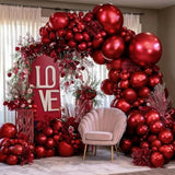 Burgundy Balloons Double Stuffed Wine Red Rose Red Balloon Arch Kit Maroon Garland Different Size For Valentine Wedding Birthday Baby Shower Anniversary Wine Party Decorations
