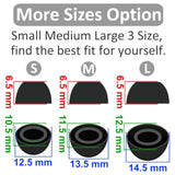 6 Pairs Eartips Compatible With Pixel Buds Pro Ear Tips Buds, Replacement Silicone Rubber Earbuds Gel Earplug Wing Fit In Case Accessories Compatible With Google Pixel Buds Pro - S/M/L Black