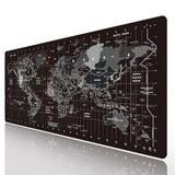 Large Keyboard Gaming Mouse Pad Black World Map Mouse Pad With Anti-Slip Rubber Base, Extended Xxl Long Gaming Mousepad Big Mouse Pads For Desk,31.5 X 11.8 Inch