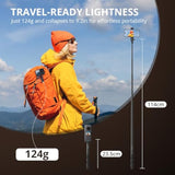 114Cm Invisible Selfie Stick, 1/4" Extended Monopod Pole, Solid And Compact Design For Insta360, For Gopro, Dji, Action Camera (Buckle Mount For Gopro And Wrist Strap Included)