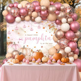 Pink Pumpkin Baby Shower Balloon Arch Kit: Fall Garland Party Decor