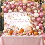 Pink Pumpkin Baby Shower Balloon Arch Kit: Fall Garland Party Decor