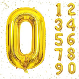 40 Inch Gold Number Balloons, Helium Mylar Foil Number Balloons For Birthday, Number 0 Balloon For Birthday Decorations For Kids, Anniversary Party Decorations Supplies