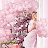 114Pcs Light Pink Balloon Garland Arch Kit, 18 12 10 5 Inch Pastel Pink Latex Balloons Different Sizes For Engagement Bridal Bachelorette Princess Birthday Party Decorations