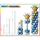 Balloon Column Stand Kit Set Of 4, 7 Feet Height Adjustable Balloon Tower Pillar With Reusable Metal Telescopic Design For Birthday, Wedding, Baby Shower, Graduation Party Decoration