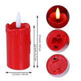 6 Pack Red Flameless Votive Candles With Timer(5 Hour) Christmas Realistic Black Wick Battery Operated Candles Dripping Fake Led Tealights For Halloween Wedding Party Holiday Decoration