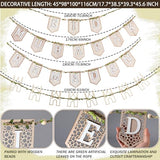 4 Pcs Ramadan Eid Mubarak Wood Bead Garland Eid Mubarak Ramadan Hanging Banner Garland Farmhouse Wooden Rustic Neutral Hanging Decor for Party Fireplace Home Wall Sign Decoration