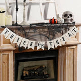 Halloween Garland Trick or Treat Banner Burlap for Mantel Fireplace Wall Home Party Decor