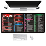 Mac Os Shortcut Key Mouse Pad-Cheat Sheet Desk Mat Large Gaming Mouse Pads Desk Pad Giant Mouse Pad With Stitched Edge Non-Slip Rubber Base For Office Computer Keyboard Laptop Home