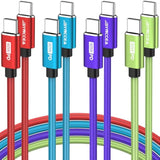 Usb C To Usb C Cable 4-Pack 10Ft C To C Cable Fast Charging C Cable, 60W(5A) Nylon Braided Type C Cables For Phone 16/15 Series Samsung S24/23