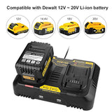 2Port Dcb102 Charger Repalcement For Dewalt 12V/20V Battery Charger Compatible With Dewalt 20V Max Dcb200 Dcb203 Dcb125 Dcb107 2-Port Simultaneous Charging Station For Dewat 20 Volt Battery