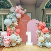 140PCS Dusty Green & Pink Balloon Garland Kit for Boho Wedding, Baby Party Decor
