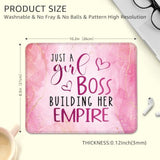 Just A Girl Boss Building Non-Slip Mouse Pad With Stitched Edge, Funny Pink Gold Mousepad Gifts For Female Manager, Thank You Appreciation Gifts For Girl Boss Entrepreneur, Boss‘S Day Gifts