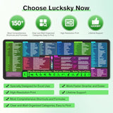 Large Excel Cheat Sheet Desk Pad, Cheat Table Gaming Mousepad, Over 150 Excel Shortcuts, Non-Slip Sewn Edge, Suitable For Office Use, Employee Appreciation Gift