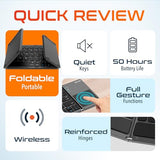 F75 Foldable Bluetooth Keyboard With Touchpad, Compact And Portable Design, Rechargeable Wireless Keyboard, Compatible With Pc, Laptop, Imac, Tablets & Smartphones - Black