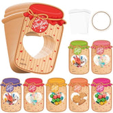 100 Set Valentines Day Candy Cards Candy Making Kit Kraft Paper Mason Jar Personalized Valentine Exchange Cards For Prize Party Gifts(Classic)