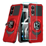 for Cricket Icon 6 / ATT Verge Case with 1 Pack Screen Protector,Dual Layer Hybrid Heavy Duty Defender Protection,Sleek Rugged Reinforced Cushion