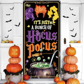 Hocus Pocus Sanderson Sisters Front Door Cover Banner – Spooky Halloween Porch Sign, Home Decorations & Holiday Supplies