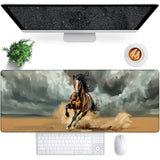 Horse Gaming Mouse Pad, 31.5"×11.8" Extended Desktop Mouse Pads For Keyboard Laptop Computer, Large Desk Mat With Stitched Edges For Work Office Desk Decor (Running Horse)