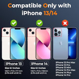 iPhone 13/14 6.1 Inch Case with Slide Lens Screen Protector Kickstand Black
