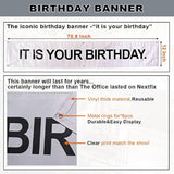 It Is Your Birthday Banner, The Office Theme Infamous Husband Birthday Party Decorations,Grey Brown Black Latex Balloons,White Crepe Streamer Rolls + Tape,The Office Birthday Decorations 49Pcs Kit