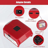 Battery Adapter Compatible For Milwaukee M18 Battery, Dc Port & 3W Led Work Light, And Dual Usb Charger Adapter Converter Compatible For Milwaukee 18V Battery 49-24-2371 Power Source