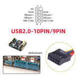 Usb 10 Pin 9Pin Motherboard Female Header To Dual Usb 2.0 Female Adapter Cable 50Cm